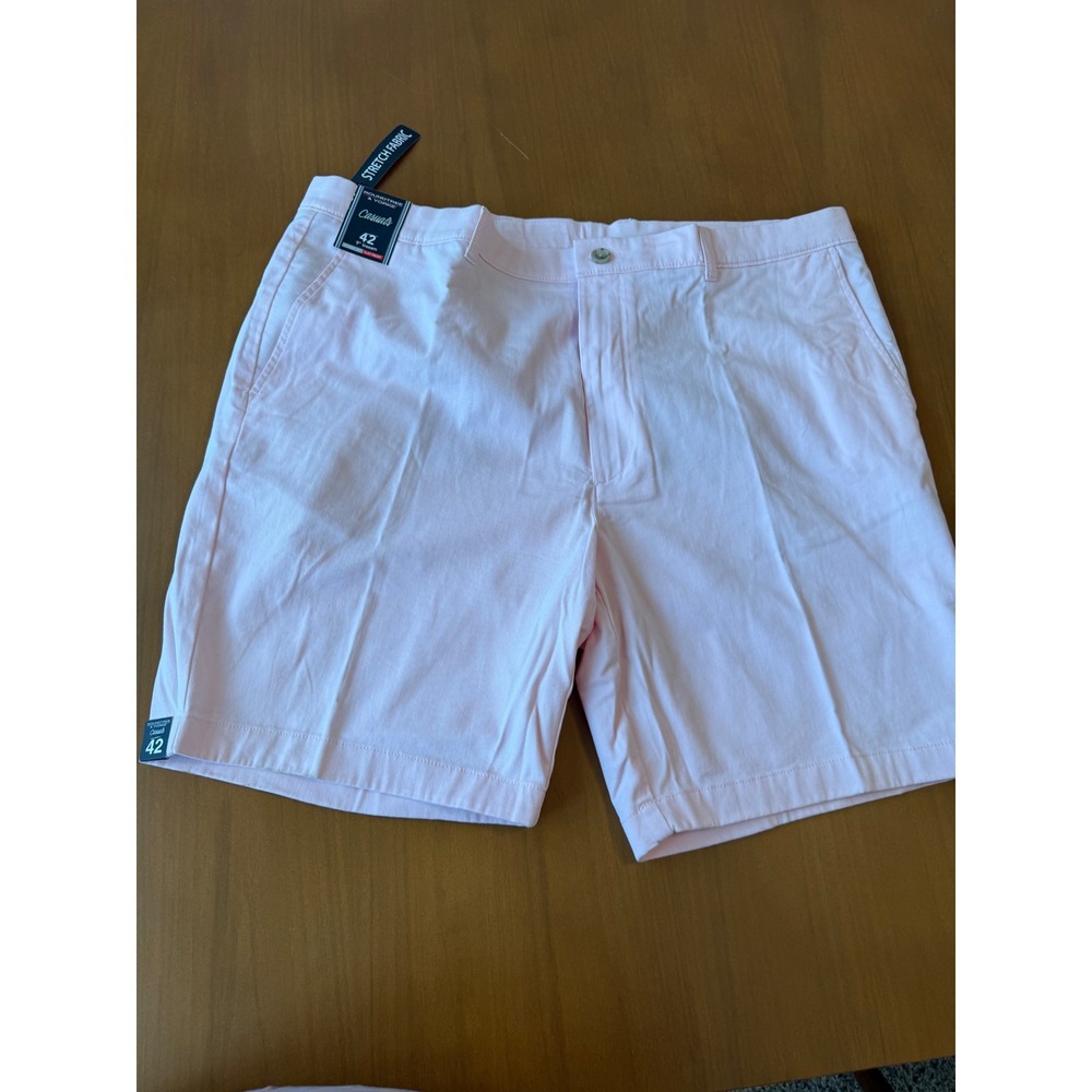 NWT Roundtree & Yorke Mens Classic Fit Pink Stretch Golf Shorts‎ Size 42